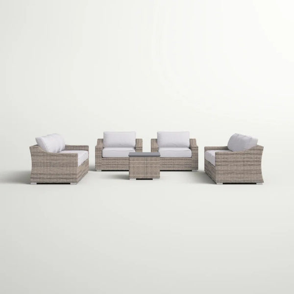 English Elm All-Weather Wicker 8-Piece Modular Patio Sectional Set - Pre-Assembled With Plush Cushions B120S00087