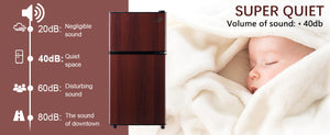 English Elm 3.5cu.ft Two Door Compact Mini Fridge Wood Finish Freezer Dorm Bar Office W1002P210657