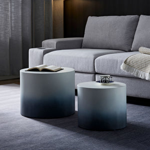 English Elm Mdf Nesting Table Set of 2 Two-tone Geometric Modern Living Room Accent Pair W876P309992