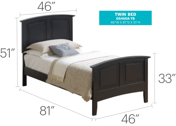 English Elm Stylish Black Twin Bed – Modern Compact Design For Cozy Rooms, Easy Assembly & Durable Support B078S00422-GIGA