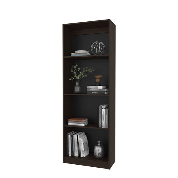 English Elm Fm Furniture Bear Flat Bookcase - Stylish Open Storage With 4 Shelves In Stained Walnut Finish B128P301393