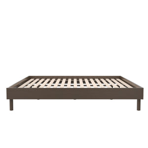 English Elm Cologne Low Profile King Bed Rubberwood Oak Veneer Rustic Bedroom Platform Frame B2733P436554