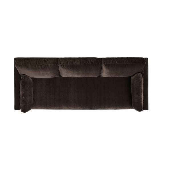 English Elm Jennifer Taylor Home - Knox 84" Modern Farmhouse Sofa In Deep Brown Velvet - Family-Friendly Comfort & Style For Your Home B2719P238332