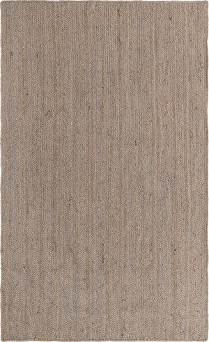 Unique Loom Braided Jute Dhaka Hand Woven Solid Rug Gray,  5' 1" x 8' 0"