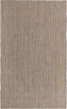 Unique Loom Braided Jute Dhaka Hand Woven Solid Rug Gray,  5' 1" x 8' 0"