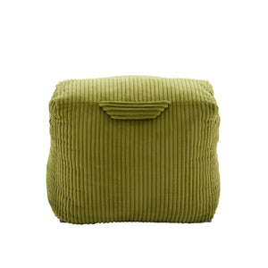 English Elm Big Corduroy Lounger Bean Bag with Ottoman Memory Foam Fill for Living Room Olive W395P435351
