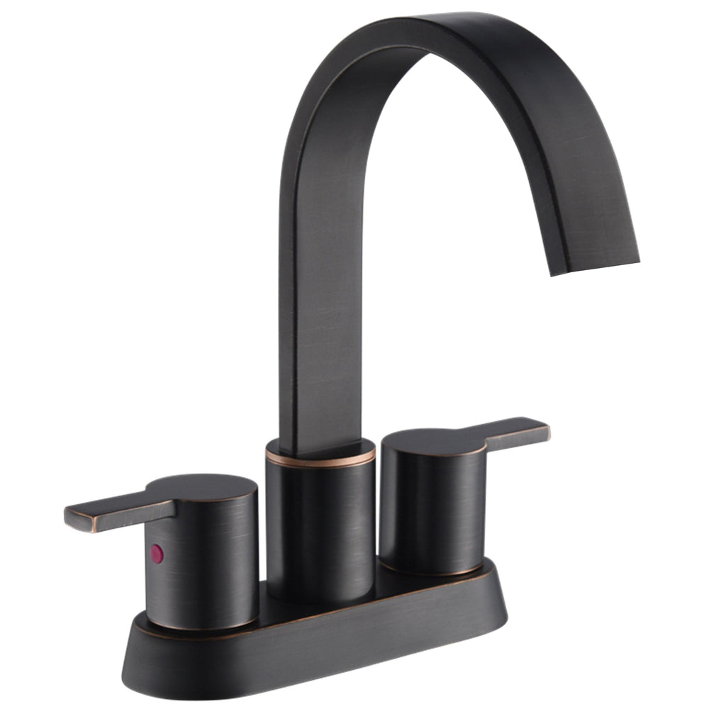 English Elm Bathroom Widespread Faucet Matte Black Dual Handle with Swivel Spout Supply Lines B2724P501216