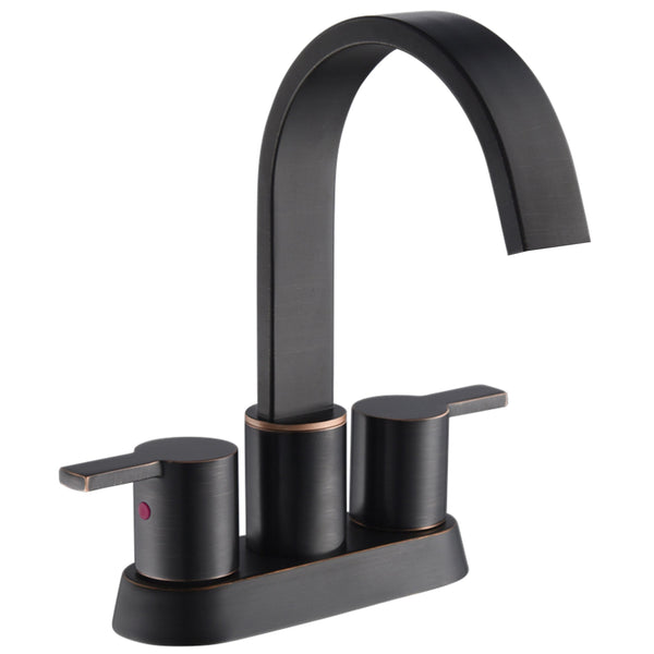 English Elm Bathroom Widespread Faucet Matte Black Dual Handle with Swivel Spout Supply Lines B2724P501216