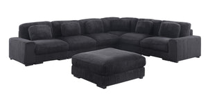English Elm Lianne Modular Corduroy Sectional with Ottoman Channel Tufted Lounge Sofa B2749S00042