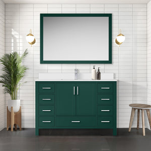 English Elm Green 48 in. Bath Vanity with Cultured Marble Top, Solid Wood, Soft-Close Drawers & Ample Storage B2731P259070