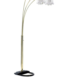English Elm 84" Metal Floor Lamp with Five Adjustable Arch Arms, Dimmer Switch, Modern Living Room Accent Lighting Gold B072116146