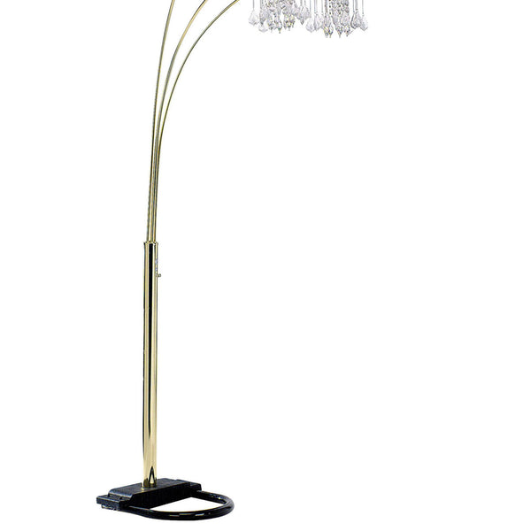 English Elm 84" Metal Floor Lamp with Five Adjustable Arch Arms, Dimmer Switch, Modern Living Room Accent Lighting Gold B072116146