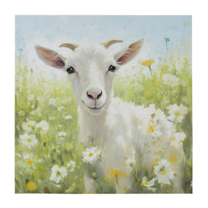 Madison Park Sunshine Animals Casual Goat Canvas Wall Art ID95C-0052 Goat/Green Multi