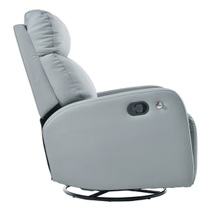 English Elm Swivel 360° Rocker Recliner Chair with Glider, 95-160° Manual Recline, 30° Rocking, Nursery Seat (Blue-Gray) W1028P251470