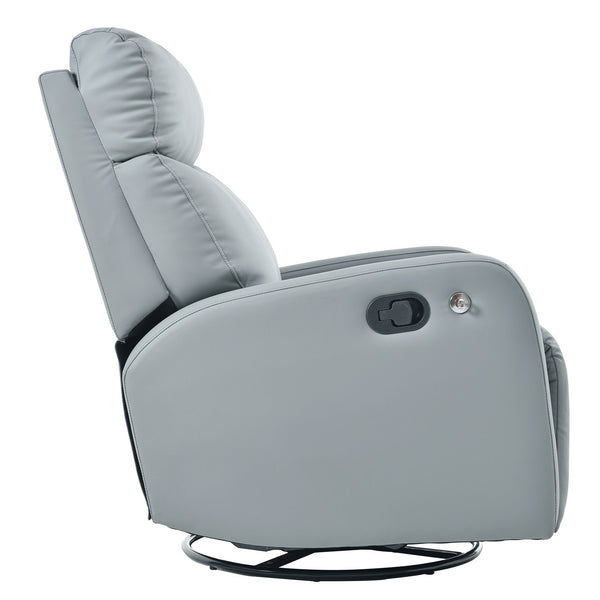 English Elm Swivel 360° Rocker Recliner Chair with Glider, 95-160° Manual Recline, 30° Rocking, Nursery Seat (Blue-Gray) W1028P251470