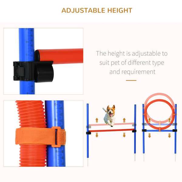 English Elm Pawhut Dog Agility Training Set - 3-Piece Obstacle Course For Small Backyards, Hurdles & Hoops W2225P217624-GIGA
