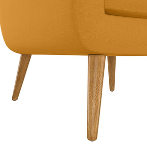 English Elm Ashby Compact Linen Accent Chair with Solid Wood Legs for Bedroom Reading Nooks B127P409839