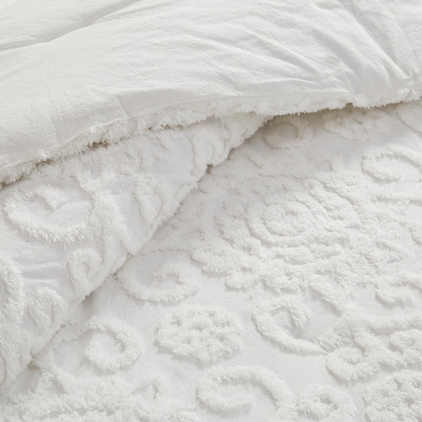 English Elm Comforter Suzanna Tufted Medallion Full/Queen Set - 100% Cotton Oversized Overfilled, OEKO-TEX Certified Ivory 22.84 L x 20.87 W x 15.35 H B03595731
