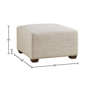 English Elm Modular Ottoman - Versatile 30"W 30"D Upholstered Seat with Foam Cushion Dark Espresso Legs, Durable Fabric B035129482