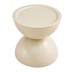 English Elm Milk White Marble-Look Round Coffee Table With Movable Top & Integrated Cat Bed For Stylish Living W370P170340