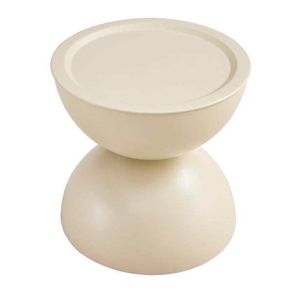 English Elm Milk White Marble-Look Round Coffee Table With Movable Top & Integrated Cat Bed For Stylish Living W370P170340