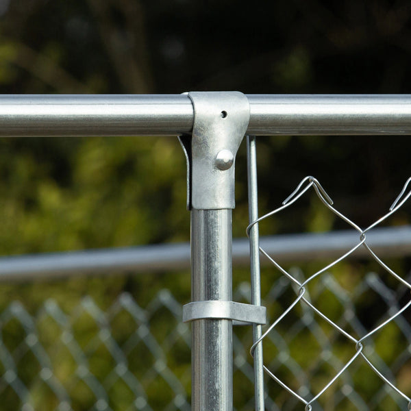 English Elm Steel Galvanized Chain Link Dog Kennel with Oxford Cloth Canopy for Large Breeds T3971S00065