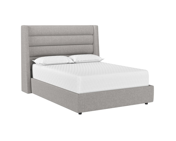 Sunpan Emmit Upholstered Bed with Modern Channel Tufting – No Box Spring Needed for Ultimate Comfort Queen