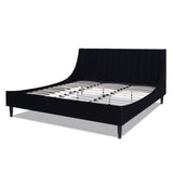 English Elm Aspen Vertical Tufted Headboard Platform Bed Set, King, Anthracite Black Velvet