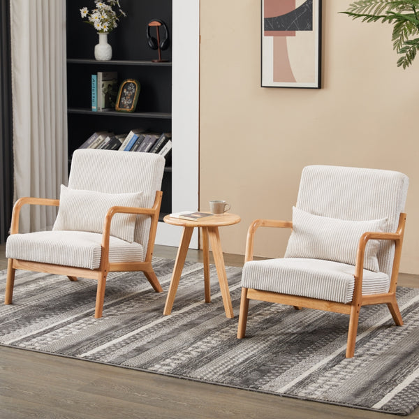 English Elm Mid-Century Modern Accent Chair & Coffee Table Set - Vintage Luxury For Stylish Living Spaces W2989P362773