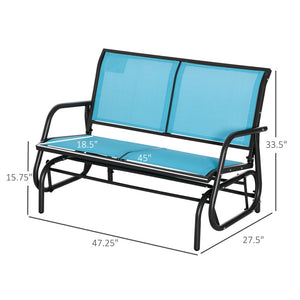 English Elm Outsunny 2-Person Outdoor Glider Bench - Stylish Patio Swing Loveseat With Durable Steel Frame & Comfort W2225P174346-GIGA