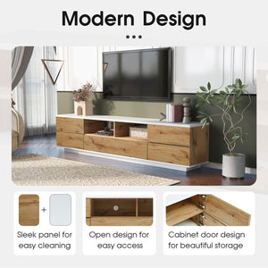 English Elm Modern Tv Stand For Up To 80" Tvs - Sleek Media Console With Multi-Functional Storage & Cable Management WF313575AAP