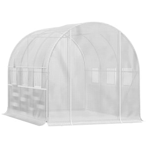 English Elm Outsunny Walk-in Tunnel Greenhouse Steel Frame Anti-tear Pe Cover Ventilated Garden W2225P217792