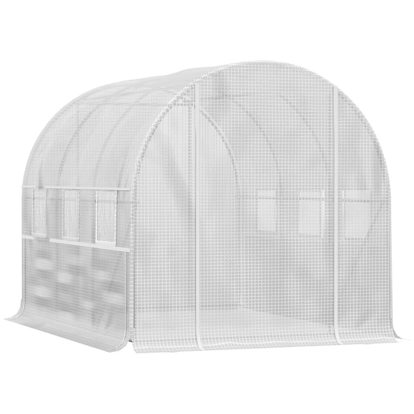 English Elm Outsunny Walk-in Tunnel Greenhouse Steel Frame Anti-tear Pe Cover Ventilated Garden W2225P217792