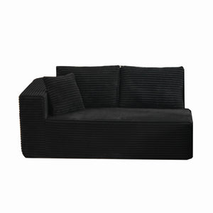 English Elm Modular L-shaped Sectional Sofa in Corduroy Low Profile Cloud Seating for Living Rooms W1143P313186