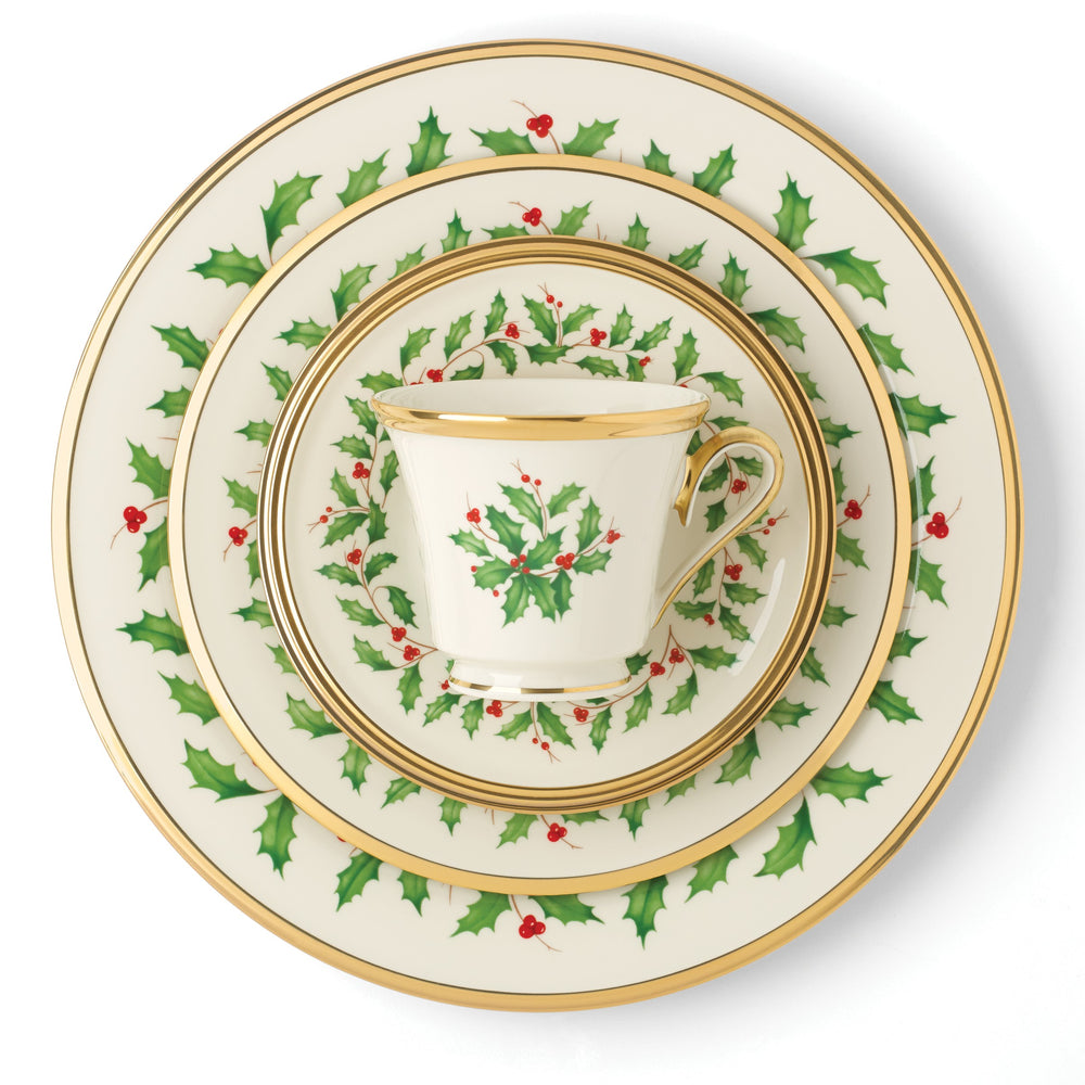 Lenox Holiday 5-Piece Place Setting Red & Green, IVORY PORCELAIN 146590600