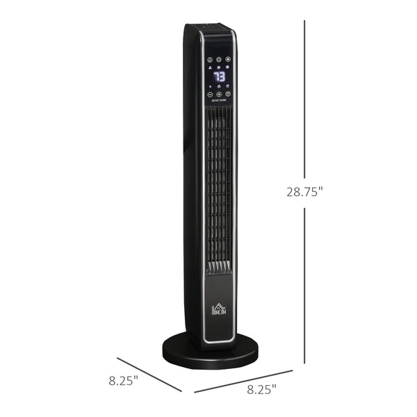 English Elm Homcom Ceramic Oscillating Tower Heater with Remote Timer and Three Modes for Any Room W2225P229133