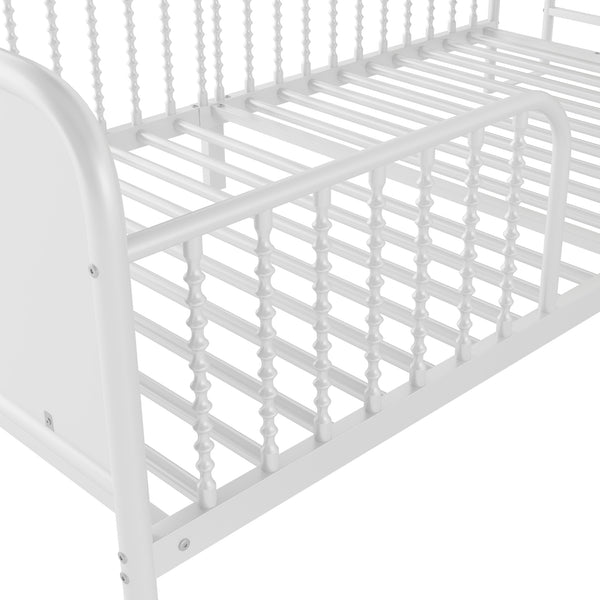 English Elm Twin Solid Wood Platform Bed with Guardrail for Kids, Low-Profile Sturdy Pine Frame, Safe Sleep Solution White 43.7 L x 16.93 W x 9.65 H W2593P337432