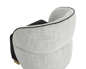 Sunpan Fatina Lounge Chair - Chic Vera White Pepper & Luxurious Abbington Black For Stylish Living Spaces Black Fabric 111363