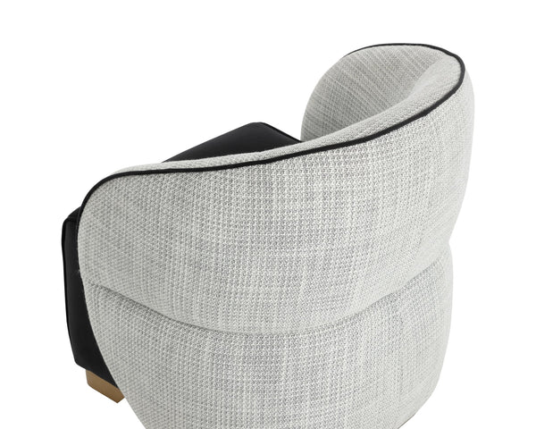 Sunpan Fatina Lounge Chair - Chic Vera White Pepper & Luxurious Abbington Black For Stylish Living Spaces Black Fabric 111363