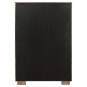 English Elm Prescott Taupe Oak Grain 5 Drawer Chest with Mitered Trim and Modern Bar Pulls B062P441125
