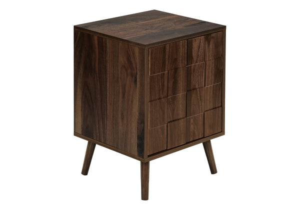English Elm Accent Table – Modern Mid-Century Side Table With Storage, Walnut Laminate Top & Easy Assembly B2710P287031