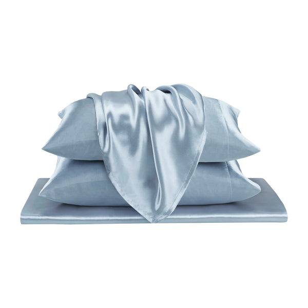 JLA Home Madison Park Essentials - Luxury Satin Sheet Set for Beauty Sleep – OEKO‑TEX, Wrinkle‑Resistant, Silky Smooth, Durable 4‑Piece Set MPE20-1133