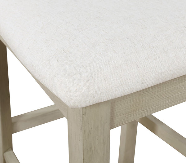 OSP Home Furnishings Walden 24" Cane Back Stool  - Set of 2 Linen / Antique White