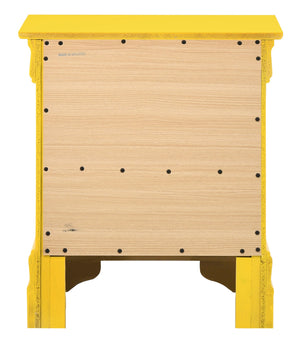 English Elm Charming Croc-Textured Nightstand with Spacious Drawer, Contemporary Particle Board Build, 25"H x 27"W x 16"D Yellow 30 L x 25 W x 20 H B078107837