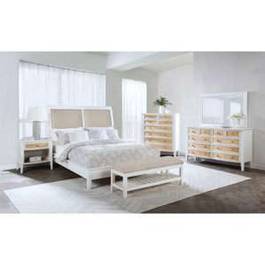 English Elm Talia Eight Drawer Chest with Rattan Fronts and Felt Lined Coastal Bedroom Storage B062P440322