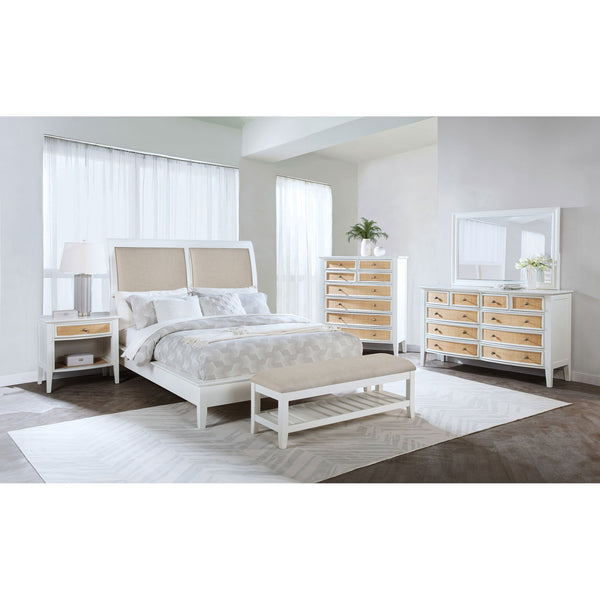 English Elm Talia Eight Drawer Chest with Rattan Fronts and Felt Lined Coastal Bedroom Storage B062P440322