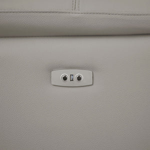 English Elm 4 Seats Wall-Hugger Reclining Sofa - Modern Electric Genuine Leather L-Shaped Couch With Usb Charging W2582S00155