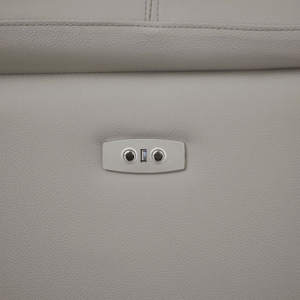 English Elm 4 Seats Wall-Hugger Reclining Sofa - Modern Electric Genuine Leather L-Shaped Couch With Usb Charging W2582S00155