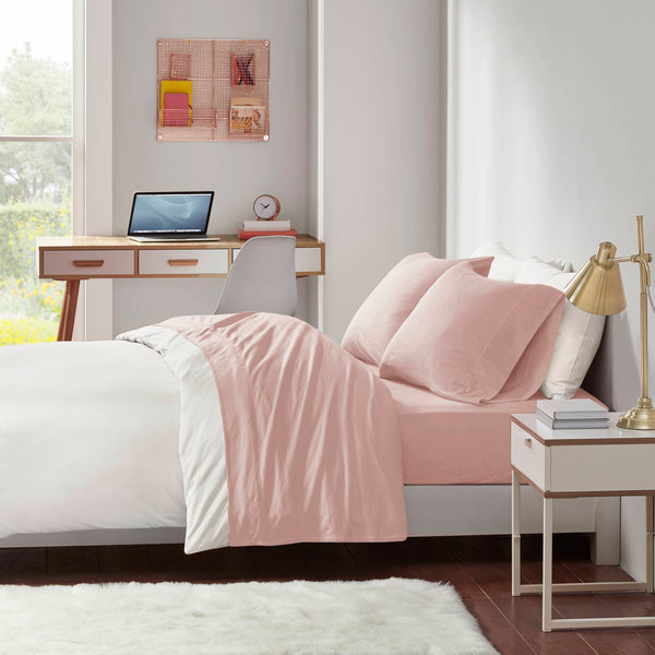 English Elm Cotton Blend Jersey Knit Sheet Set Queen - Soft, Breathable, All-Season Comfort & Easy Care! B035P294172