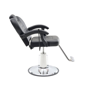 English Elm 102°-140° Heavy Duty Reclining Barber Chair with Hydraulic Pump, 360° Swivel, PU Leather, Stable Anti-Slip Base for Busy Salons and Stylists W2069P290382